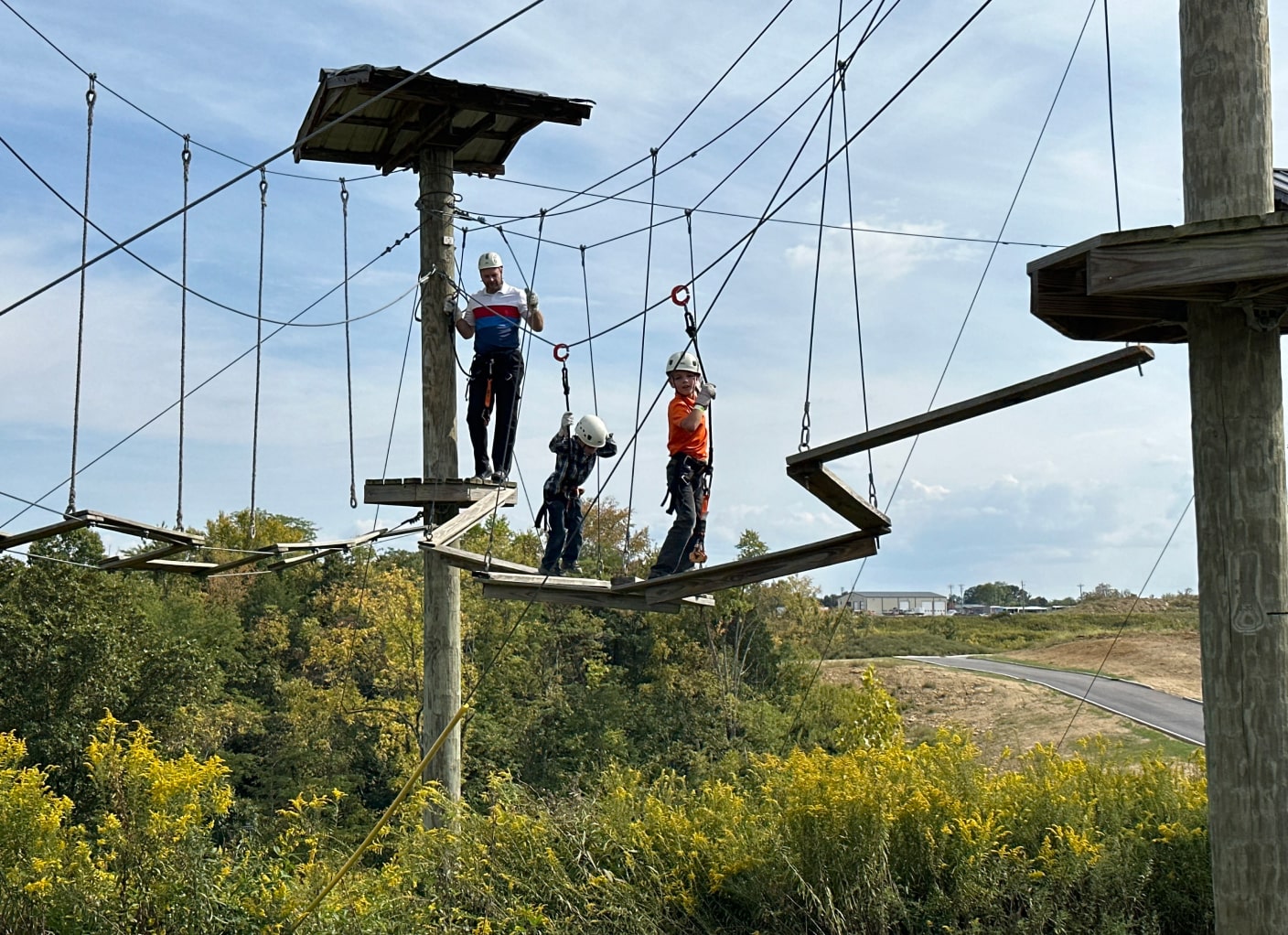 children completing obstacle course at the ark encounter