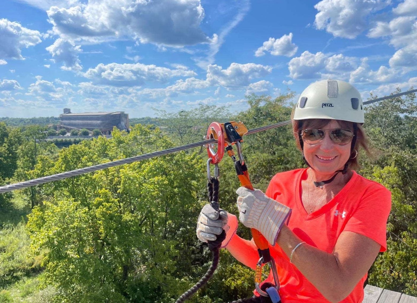 kentucky zip lines with ark in background